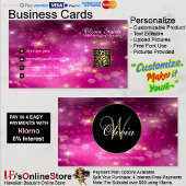 Monogram Elegant Class Sparkle QR Code Visitenkarte