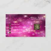 Monogram Elegant Class Sparkle QR Code Visitenkarte (Vorderseite)