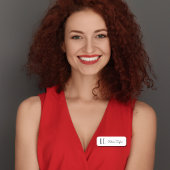 Monogram Elegant Classic Minimal Schwarz-weiß Namensschild