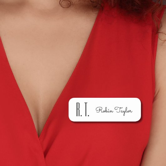 Monogram Elegant Classic Minimal Schwarz-weiß Namensschild