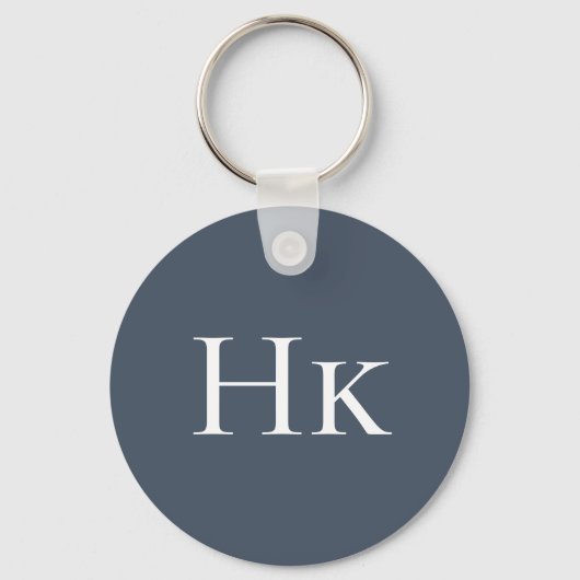 Monogram Elegant Classic Navy Mit Monogramm Initia Schlüsselanhänger (Vorderseite)