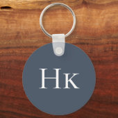 Monogram Elegant Classic Navy Mit Monogramm Initia Schlüsselanhänger (Vorderseite)