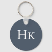 Monogram Elegant Classic Navy Mit Monogramm Initia Schlüsselanhänger (Rückseite)