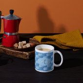 Monogram Elegant Custom Blue Denim Coffee Mug Kaffeetasse