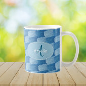 Monogram Elegant Custom Blue Denim Coffee Mug Kaffeetasse