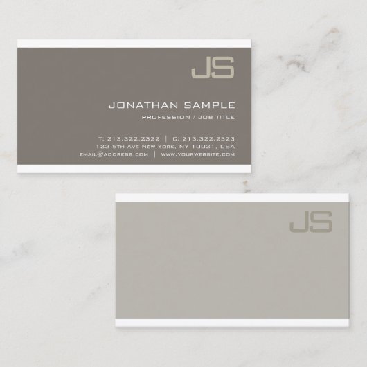 Monogram Elegant Design Moderner Beruflicher Luxus Visitenkarte (Vorne/Hinten)