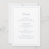 Monogram Elegant Dusty Blue All in one Wedding Einladung (Rückseite)