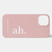 Monogram Elegant Dusty Pink Feminine Minimalistisc iPhone Hülle (Rückseite (Horizontal))