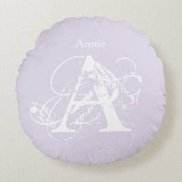 Monogram Elegant Einzigartige moderne Vorlage Rundes Kissen