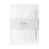 Monogram Elegant Eucalyptus Einladungsbanderole (Vorderseite Beispiel)
