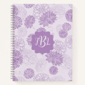 Monogram Elegant Floral Notizblock (Vorderseite)
