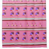 Monogram Elegant floral und gestreift Duschvorhang (Vorderseite)