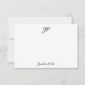 Monogram-Elegant für personalisierte Kalligraphie Mitteilungskarte (Vorderseite)