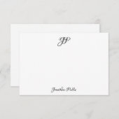 Monogram-Elegant für personalisierte Kalligraphie Mitteilungskarte (Vorne/Hinten)