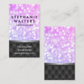 Monogram Elegant Glamour Glitzer | Polster Visitenkarte (Vorne/Hinten)