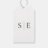 Monogram Elegant Gold Black Minimalistisch Geschenkanhänger (Vorderseite)