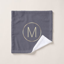 Monogram Elegant Gold Grau