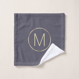 Monogram Elegant Gold Grau Badhandtuch Set