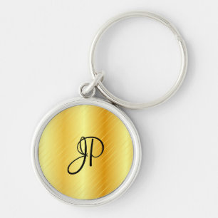 Monogram Elegant Gold Look Moderne Vorlage Schlüsselanhänger