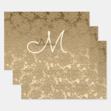 Monogram Elegant Gold Modern Floral Girly
