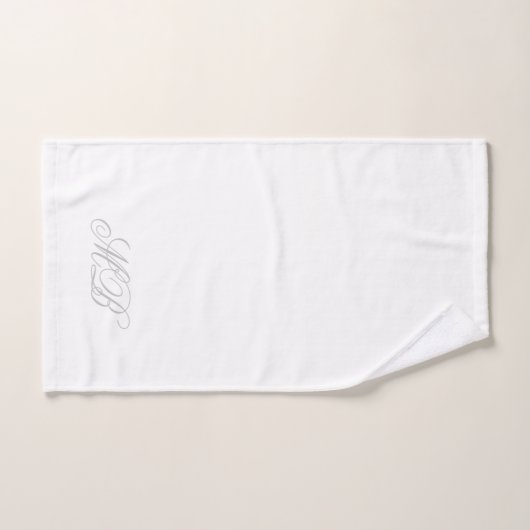 Monogram Elegant Gray Initials White Badhandtuch Set (Handtuch)