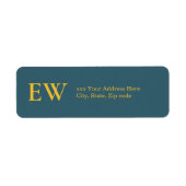 Monogram Elegant Green Blue Golden Yellow Address (Vorne)