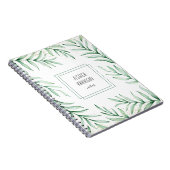 Monogram Elegant Greenerity Watercolor Blätter Notizblock (Rechte Seite)