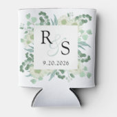 Monogram Elegant Greenerity Wedding Dosenkühler (Vorderseite)