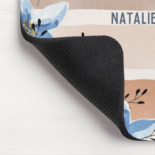 Monogram Elegant hübsch natürlich und botanisch Mousepad (Ecke)