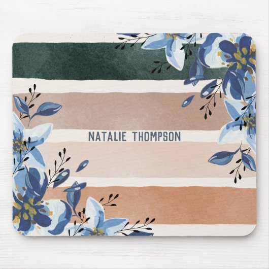 Monogram Elegant hübsch natürlich und botanisch Mousepad (Vorne)