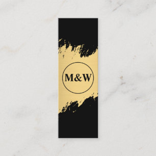 Monogram Elegant Imitate Gold Grunge Mini Visitenkarte