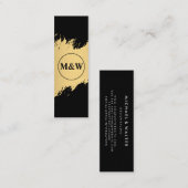Monogram Elegant Imitate Gold Grunge Mini Visitenkarte (Vorne/Hinten)