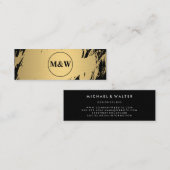 Monogram Elegant Imitate Gold Grunge Mini Visitenkarte (Vorne/Hinten)