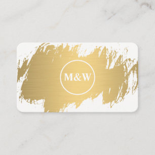 Monogram Elegant Imitate Gold Grunge Visitenkarte