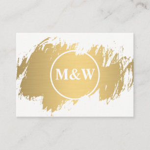 Monogram Elegant Imitate Gold Grunge Visitenkarte