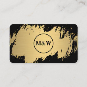 Monogram Elegant Imitate Gold Grunge Visitenkarte