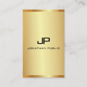 Monogram Elegant Imitats Gold Vertikal anpassen Visitenkarte (Vorderseite)