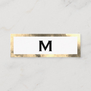 Monogram Elegant Imitats Golden Border Mini Visitenkarte