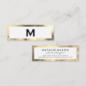 Monogram Elegant Imitats Golden Border Mini Visitenkarte (Vorne/Hinten)