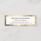 Monogram Elegant Imitats Golden Border Mini Visitenkarte (Rückseite)