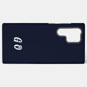 Monogram Elegant Initial Dark Blue Samsung Galaxy Hülle (Rückseite (Horizontal))