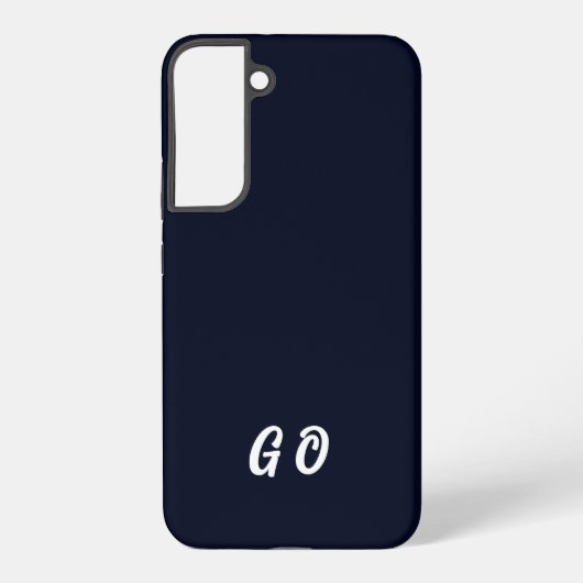 Monogram Elegant Initial Dark Blue Samsung Galaxy Hülle (Rückseite)