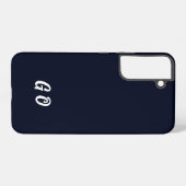 Monogram Elegant Initial Dark Blue Samsung Galaxy Hülle (Rückseite (Horizontal))