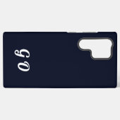 Monogram Elegant Initial Dark Blue Samsung Galaxy Hülle (Rückseite (Horizontal))
