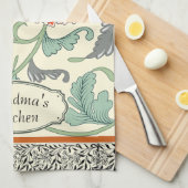 Monogram elegant klassisch Vintag floral Natural Geschirrtuch (Viertel Falte)