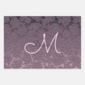 Monogram Elegant Lavender Mauve Lila Floral Geschenkpapier Set (Vorderseite 2)