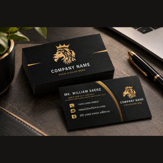 Monogram Elegant Lion Logo Visitenkarte