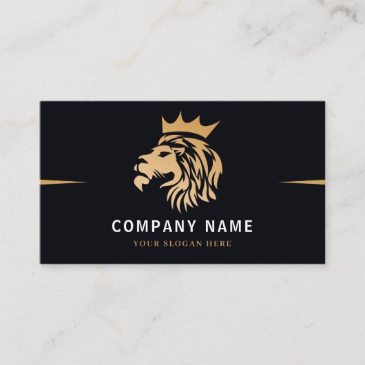 Monogram Elegant Lion Logo Visitenkarte (Vorderseite)