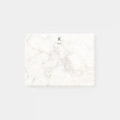 Monogram Elegant Marble Minimalistisch Post-it Klebezettel (Vorderseite)