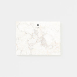 Monogram Elegant Marble Minimalistisch Post-it Klebezettel